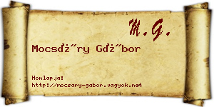 Mocsáry Gábor névjegykártya