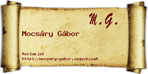 Mocsáry Gábor névjegykártya